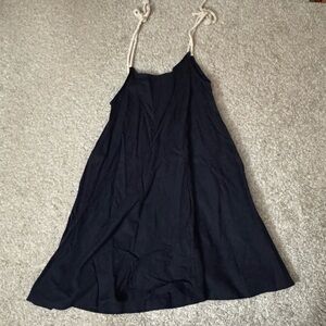Kiel James Patrick Navy Blue Sleeveless Dress with Rope Straps beach cover up